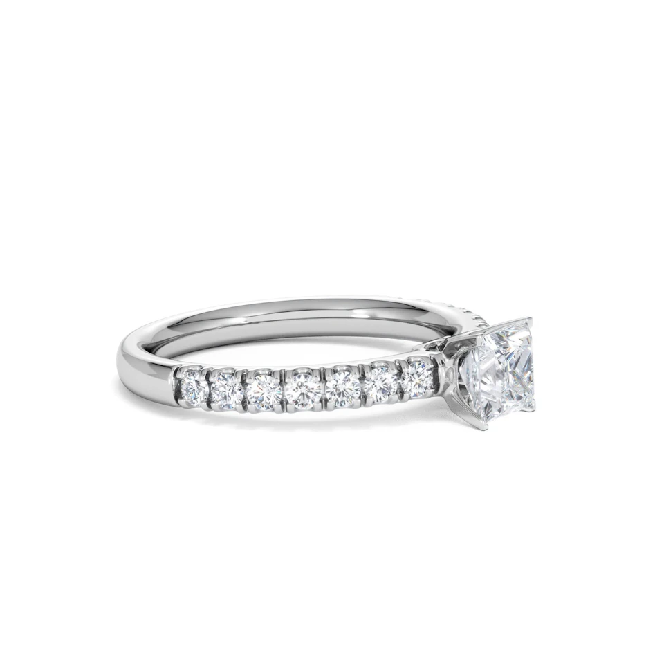 Katerina Lab Princess Diamond Engagement Ring Platinum 0.85ct F/VS1