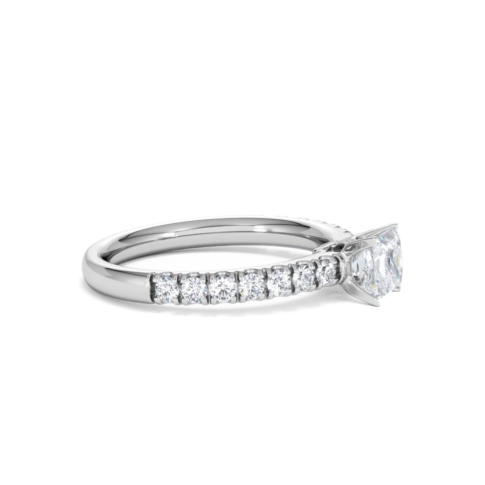 Katerina Lab Princess Diamond Engagement Ring 18KW Gold 0.85ct F/VS1