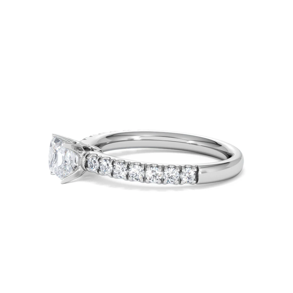 Katerina Lab Princess Diamond Engagement Ring Platinum 0.85ct F/VS1
