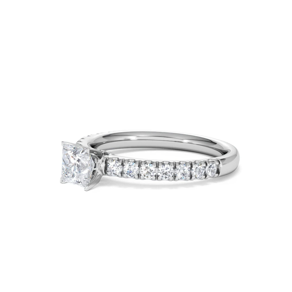 Katerina Lab Princess Diamond Engagement Ring 18KW Gold 0.85ct F/VS1