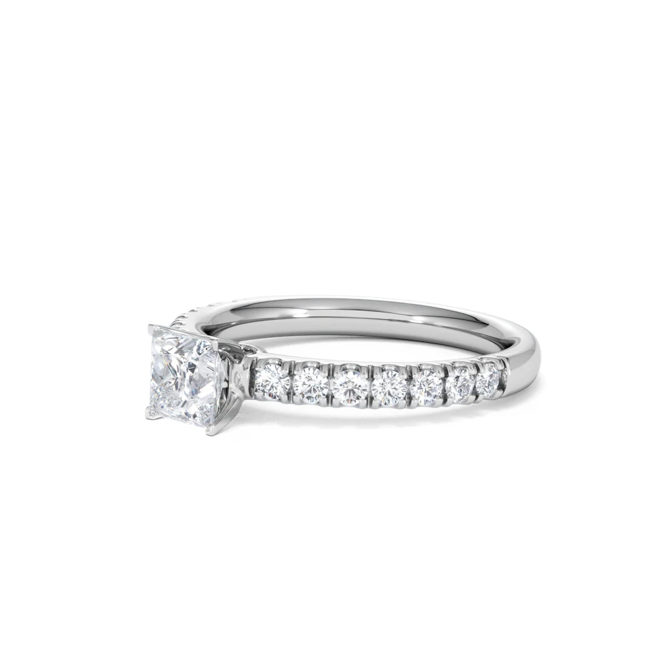 Katerina Lab Princess Diamond Engagement Ring Platinum 0.85ct F/VS1