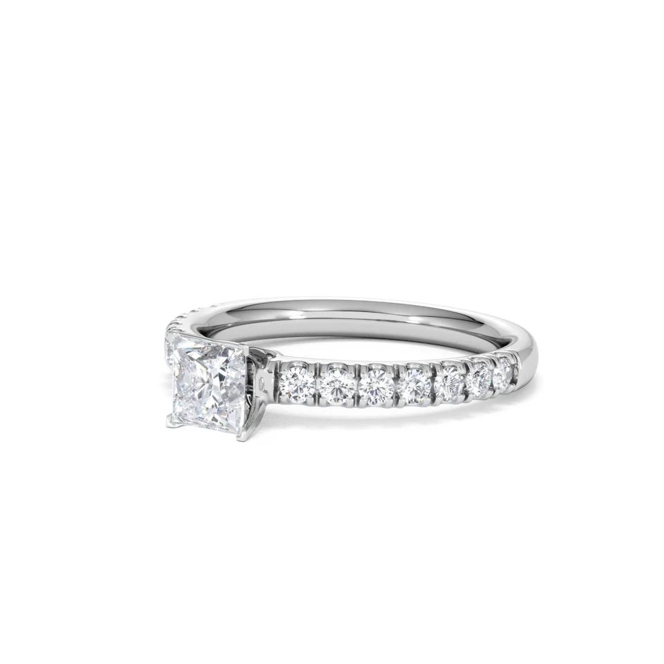 Katerina Lab Princess Diamond Engagement Ring Platinum 0.85ct F/VS1
