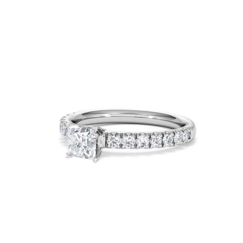 Katerina Lab Princess Diamond Engagement Ring Platinum 0.85ct F/VS1