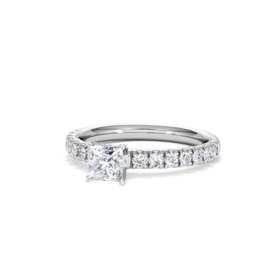 Katerina Lab Princess Diamond Engagement Ring Platinum 0.85ct F/VS1