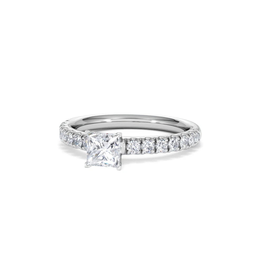 Katerina Princess Diamond Engagement Ring 18KW Gold 0.85ct G/SI2