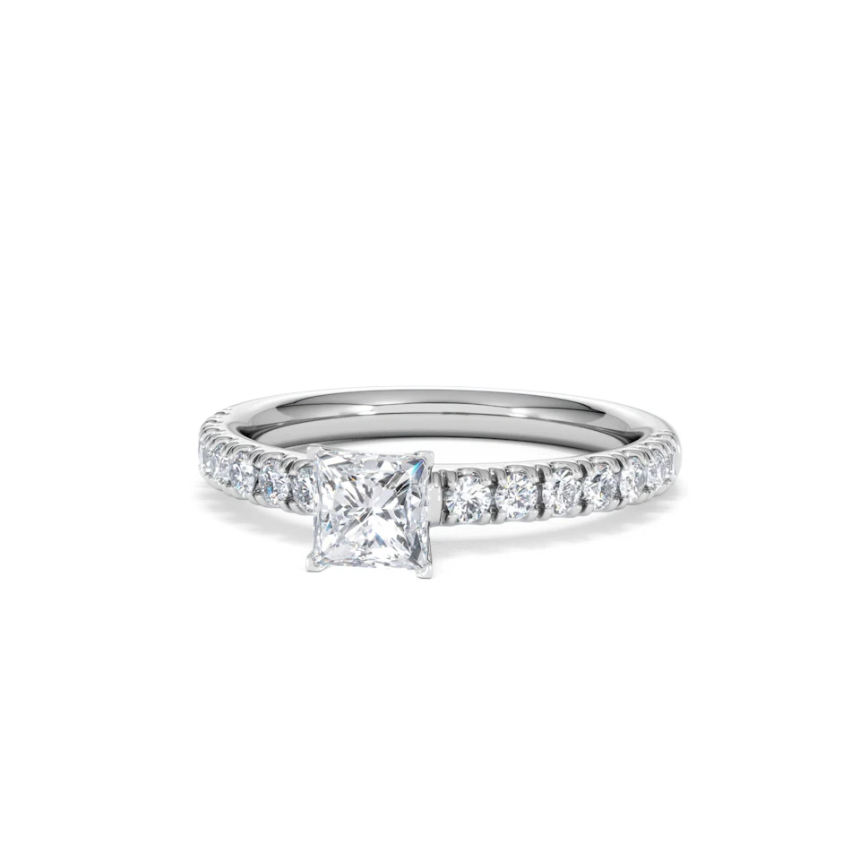 Katerina Princess Diamond Engagement Ring 18KW Gold 0.85ct G/SI2