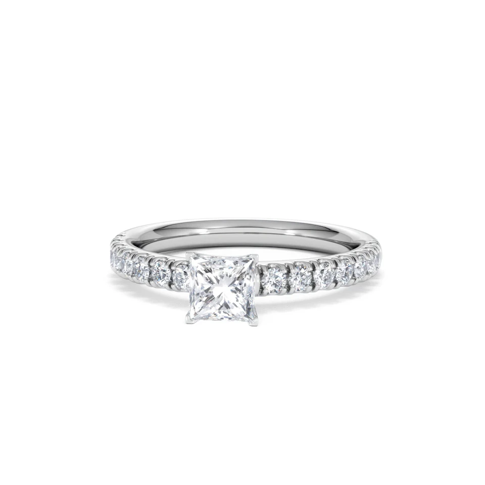 Katerina Princess Diamond Engagement Ring 18KW Gold 0.85ct G/SI2