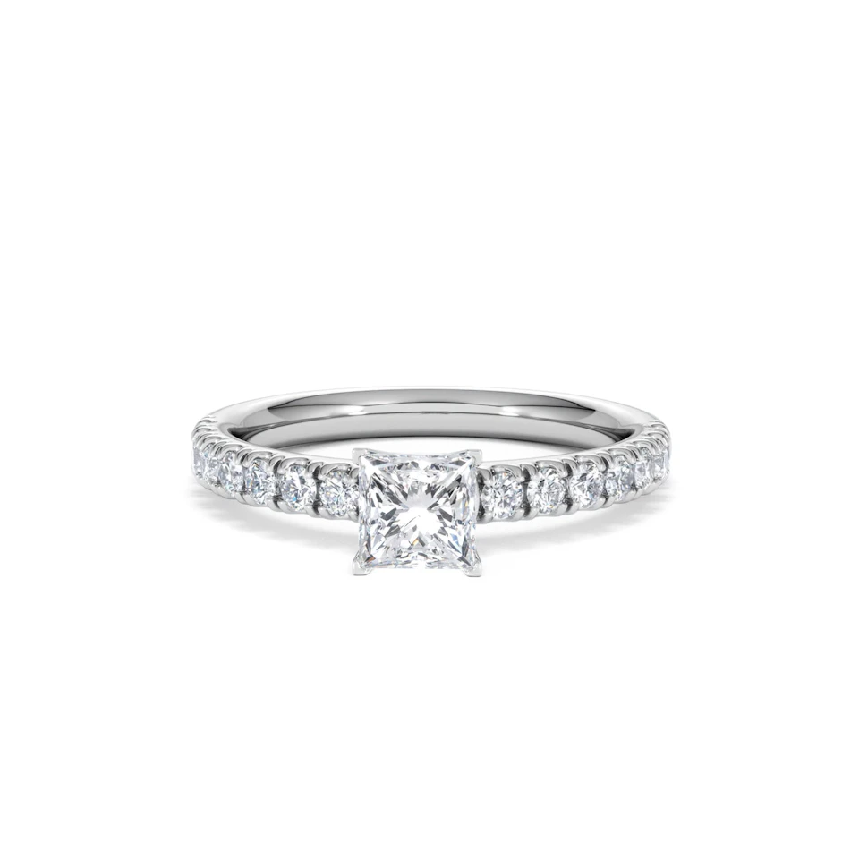 Katerina Princess Diamond Engagement Ring 18KW Gold 0.85ct G/SI2