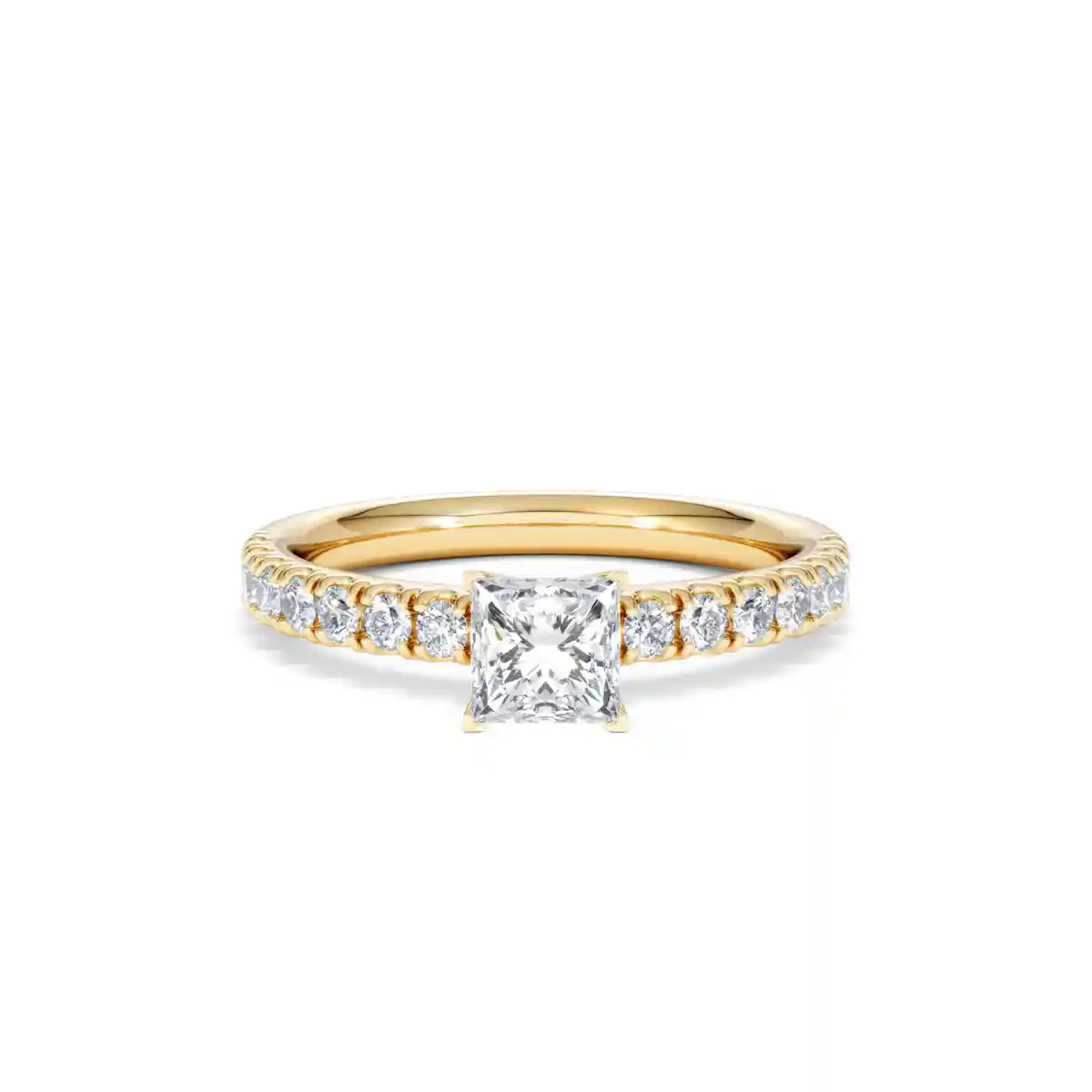 Katerina Lab Princess Diamond Engagement Ring 18K Gold 0.85ct F/VS1
