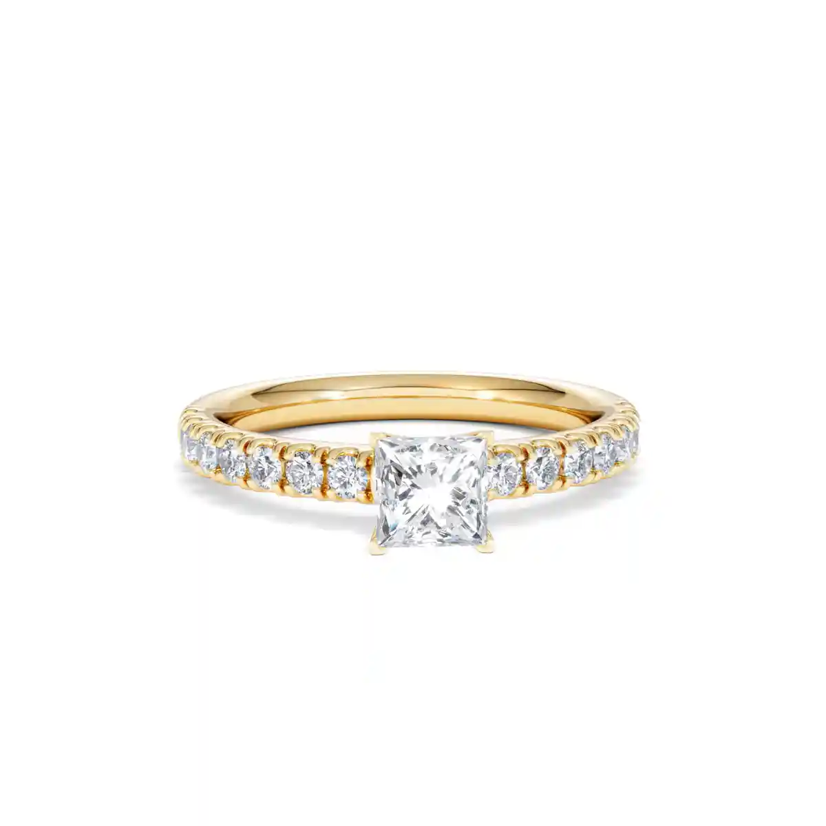 Katerina Lab Princess Diamond Engagement Ring 18K Gold 0.85ct F/VS1