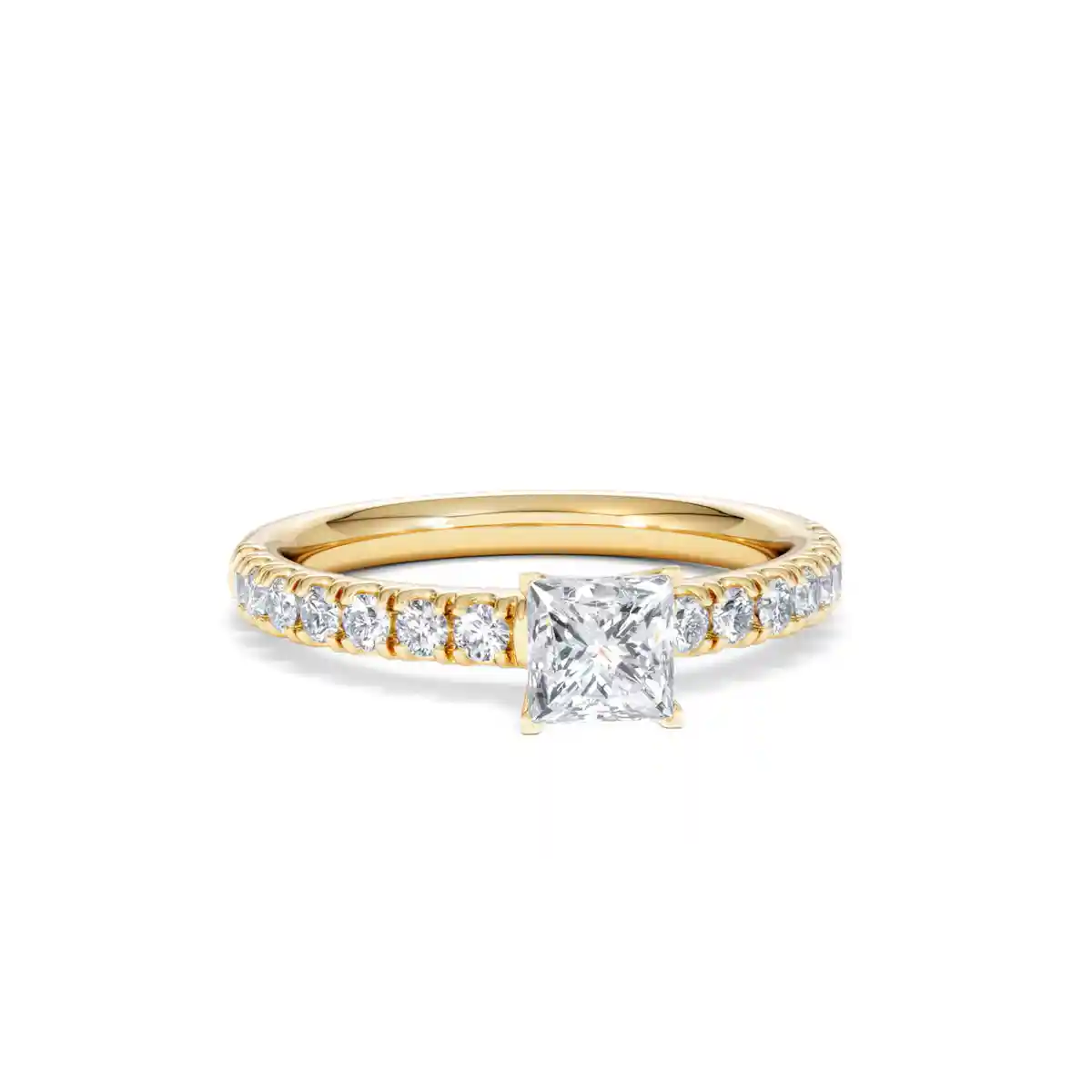 Katerina Lab Princess Diamond Engagement Ring 18K Gold 0.85ct F/VS1