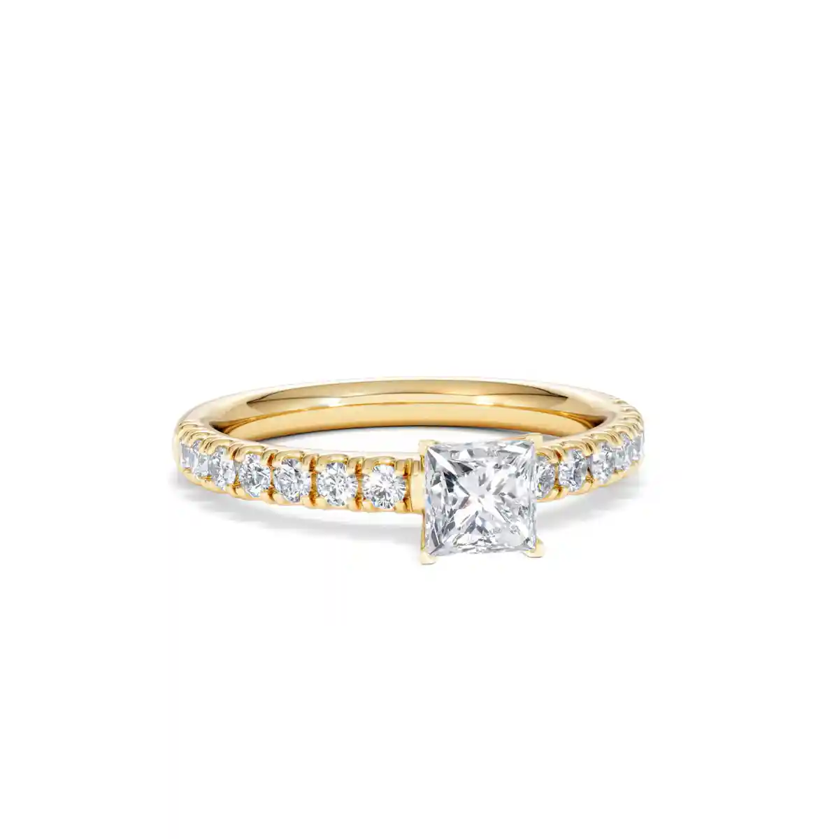 Katerina Lab Princess Diamond Engagement Ring 18K Gold 0.85ct F/VS1