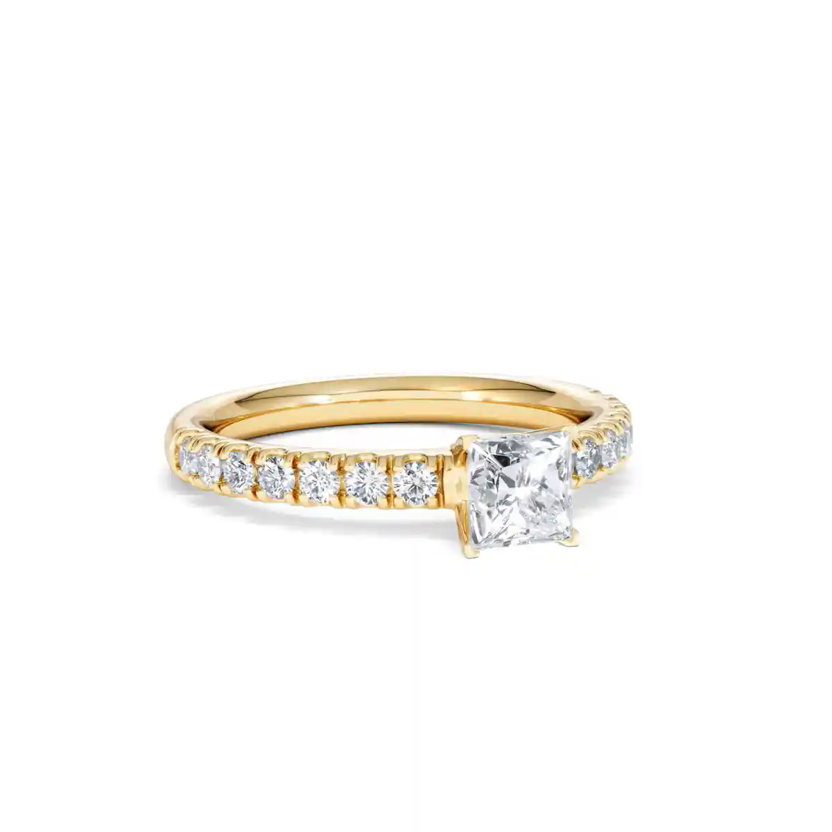 Katerina Lab Princess Diamond Engagement Ring 18K Gold 0.85ct F/VS1