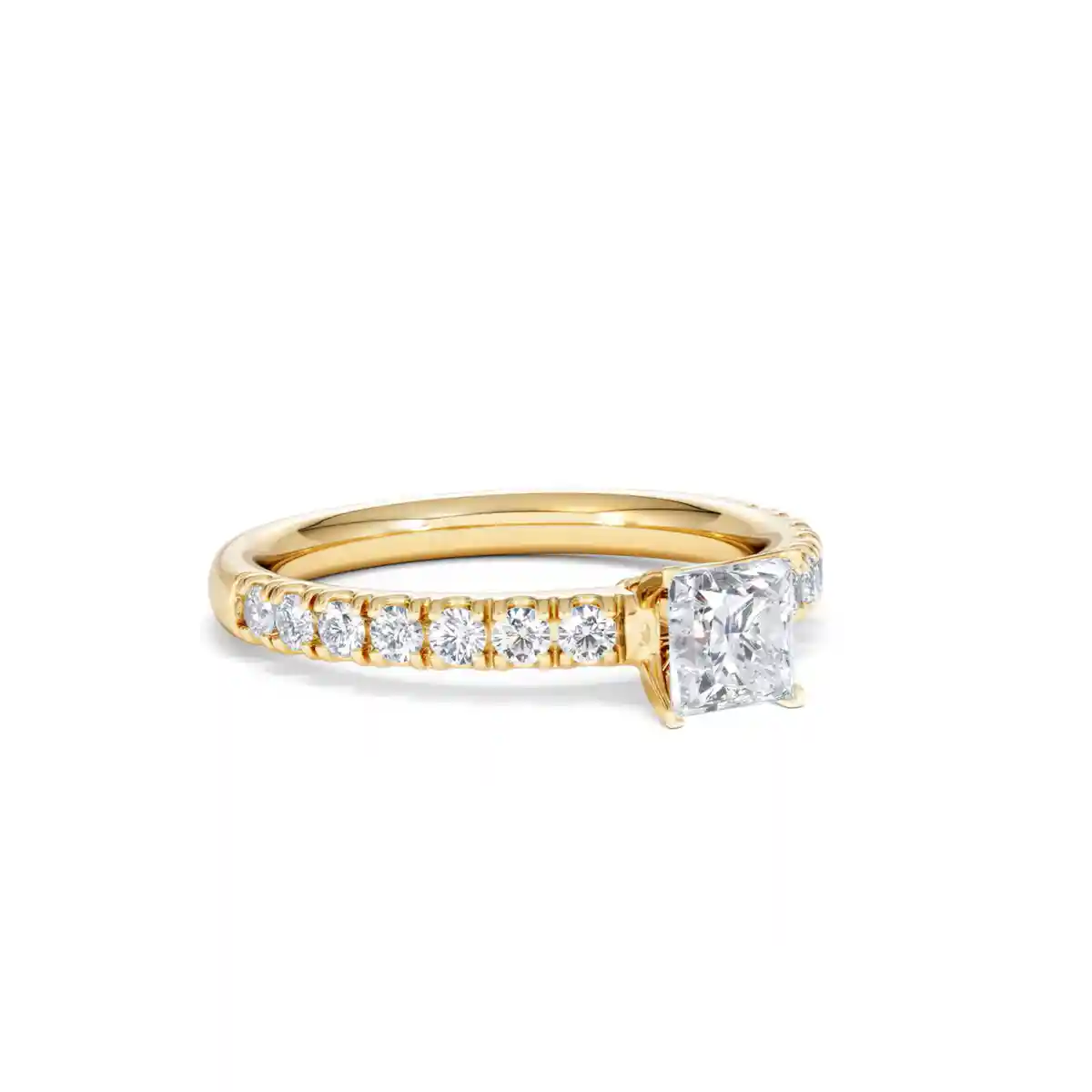 Katerina Lab Princess Diamond Engagement Ring 18K Gold 0.85ct F/VS1