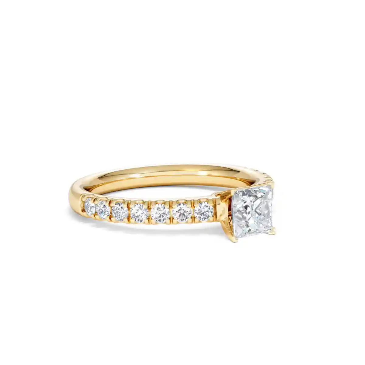 Katerina Lab Princess Diamond Engagement Ring 18K Gold 0.85ct F/VS1