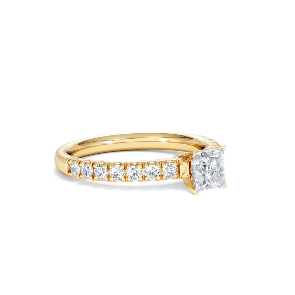 Katerina Lab Princess Diamond Engagement Ring 18K Gold 0.85ct F/VS1