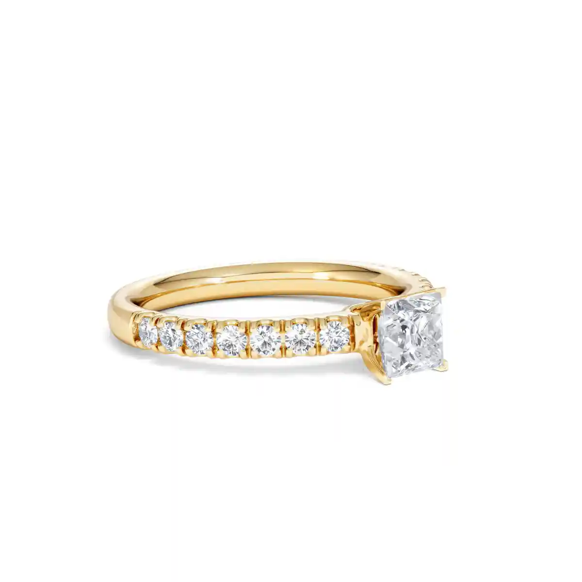 Katerina Lab Princess Diamond Engagement Ring 18K Gold 0.85ct F/VS1