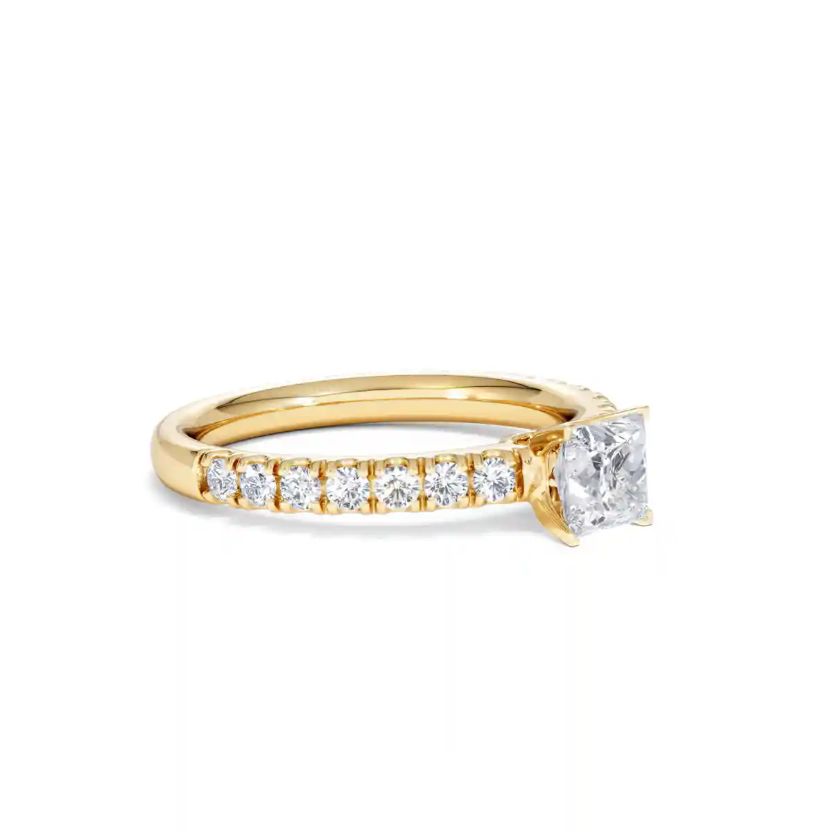 Katerina Lab Princess Diamond Engagement Ring 18K Gold 0.85ct F/VS1