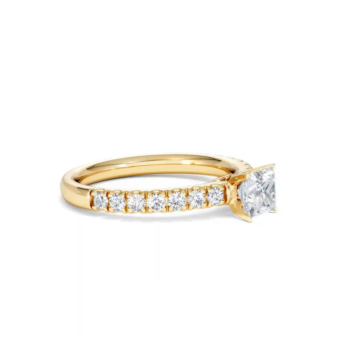 Katerina Lab Princess Diamond Engagement Ring 18K Gold 0.85ct F/VS1