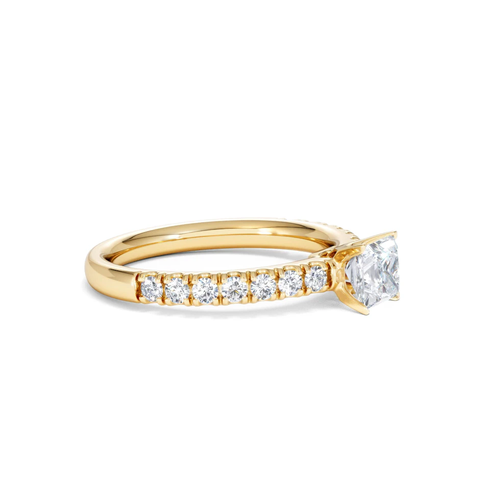 Katerina Lab Princess Diamond Engagement Ring 18K Gold 0.85ct F/VS1
