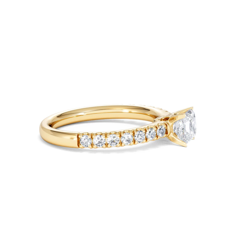 Katerina Lab Princess Diamond Engagement Ring 18K Gold 0.85ct F/VS1