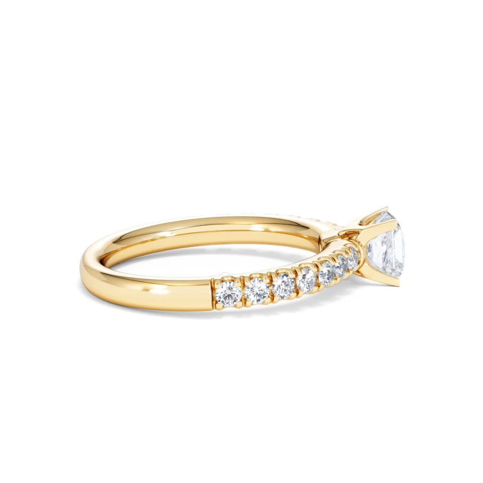 Katerina Lab Princess Diamond Engagement Ring 18K Gold 0.85ct F/VS1