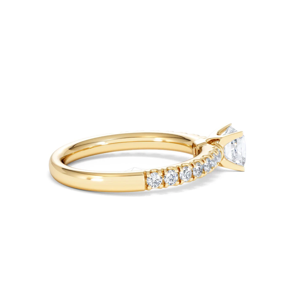 Katerina Lab Princess Diamond Engagement Ring 18K Gold 0.85ct F/VS1
