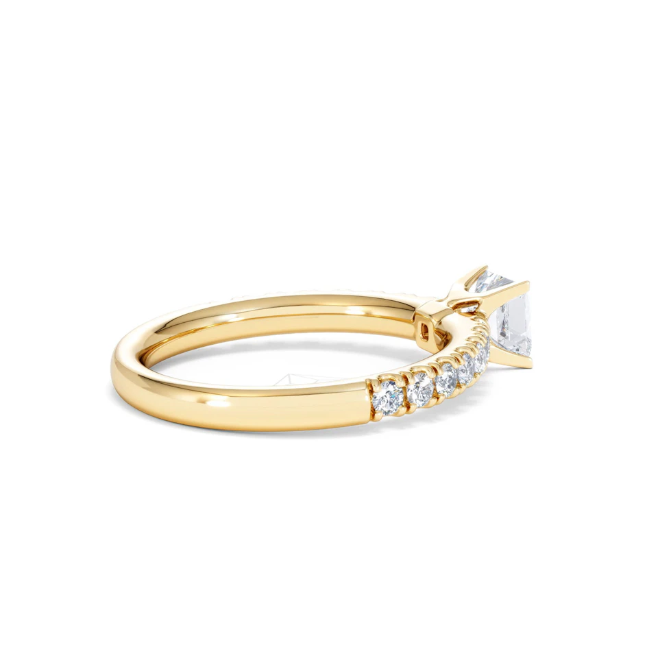 Katerina Lab Princess Diamond Engagement Ring 18K Gold 0.85ct F/VS1