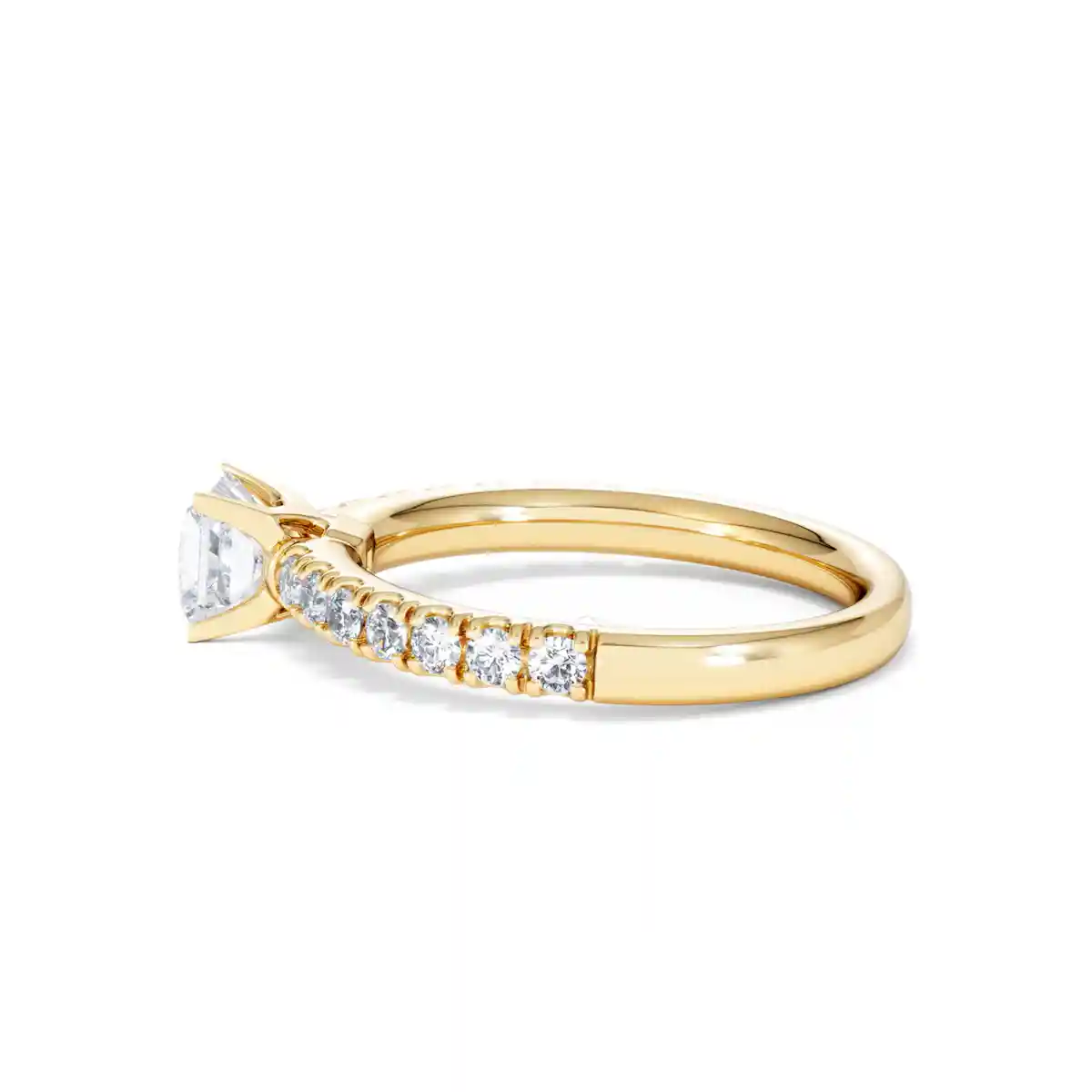 Katerina Lab Princess Diamond Engagement Ring 18K Gold 0.85ct F/VS1