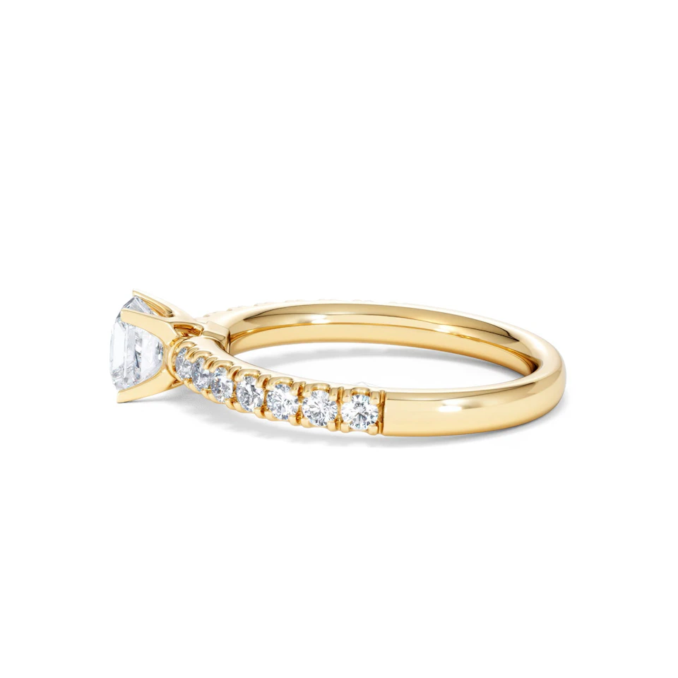 Katerina Lab Princess Diamond Engagement Ring 18K Gold 0.85ct F/VS1