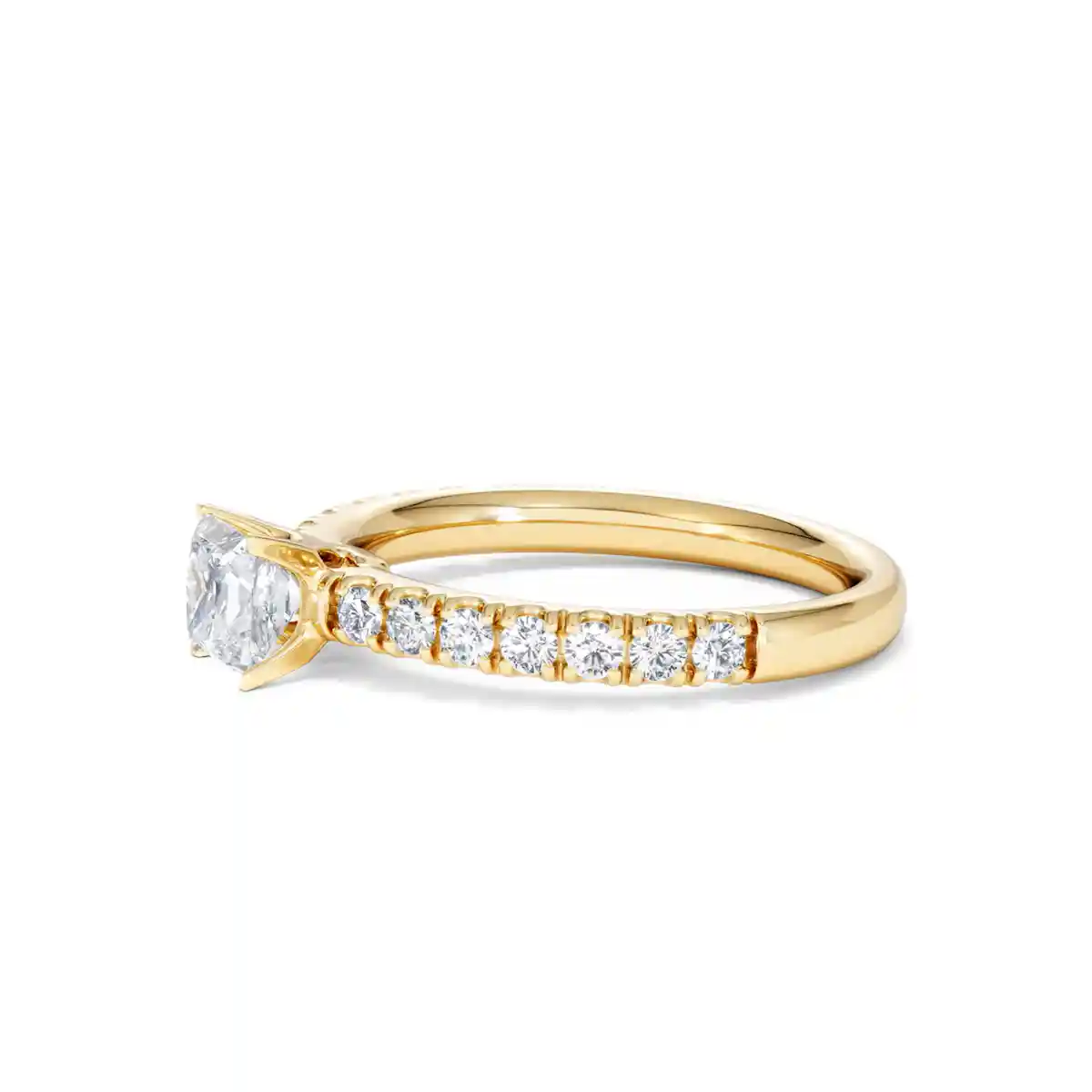 Katerina Lab Princess Diamond Engagement Ring 18K Gold 0.85ct F/VS1