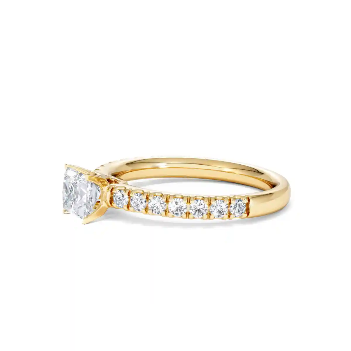 Katerina Lab Princess Diamond Engagement Ring 18K Gold 0.85ct F/VS1