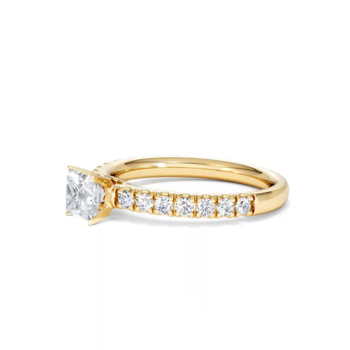 Katerina Lab Princess Diamond Engagement Ring 18K Gold 0.85ct F/VS1