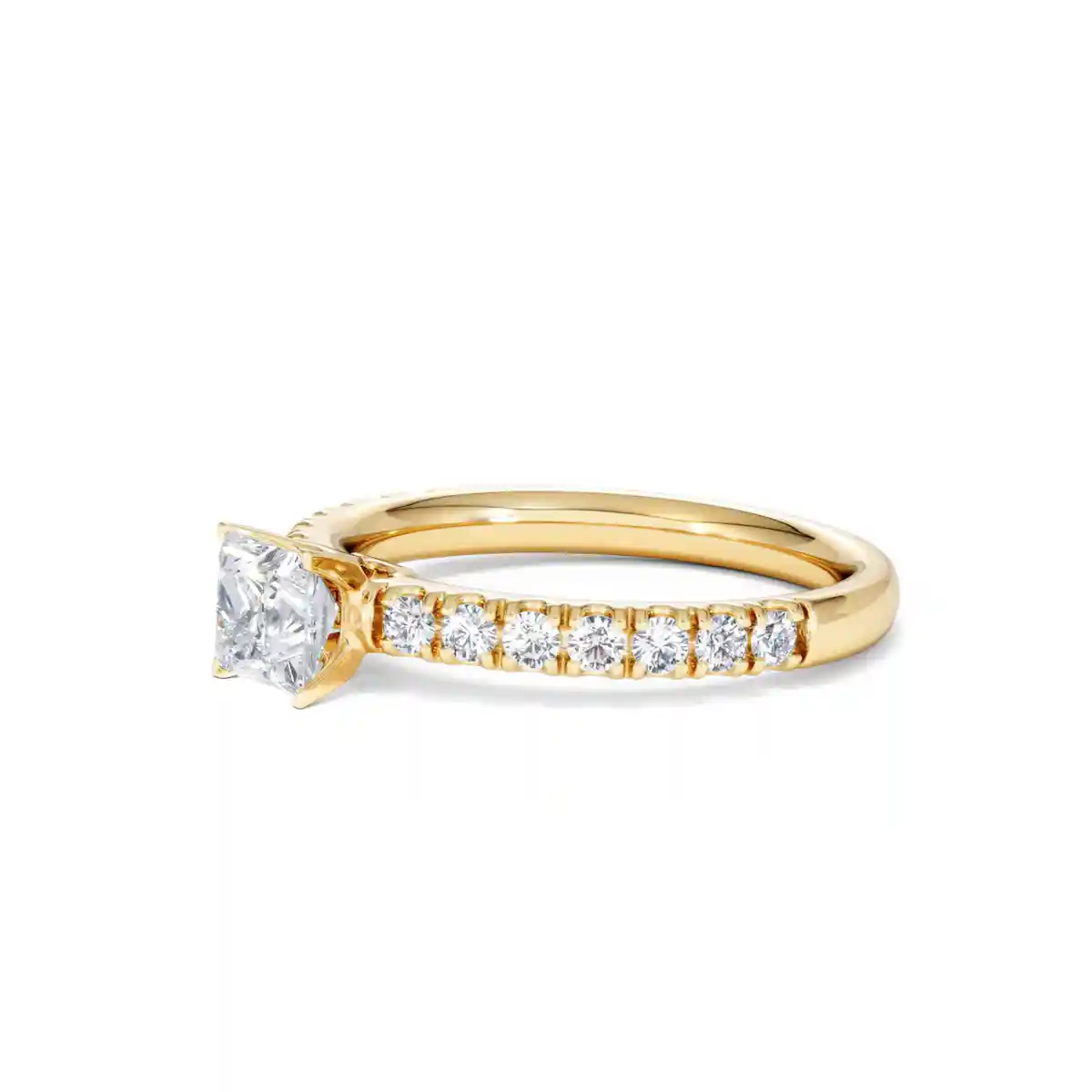 Katerina Lab Princess Diamond Engagement Ring 18K Gold 0.85ct F/VS1