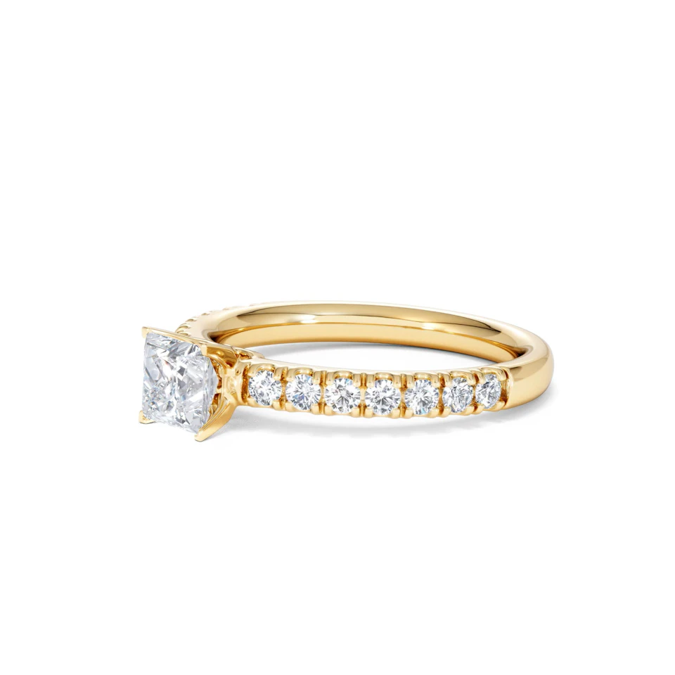 Katerina Lab Princess Diamond Engagement Ring 18K Gold 0.85ct F/VS1