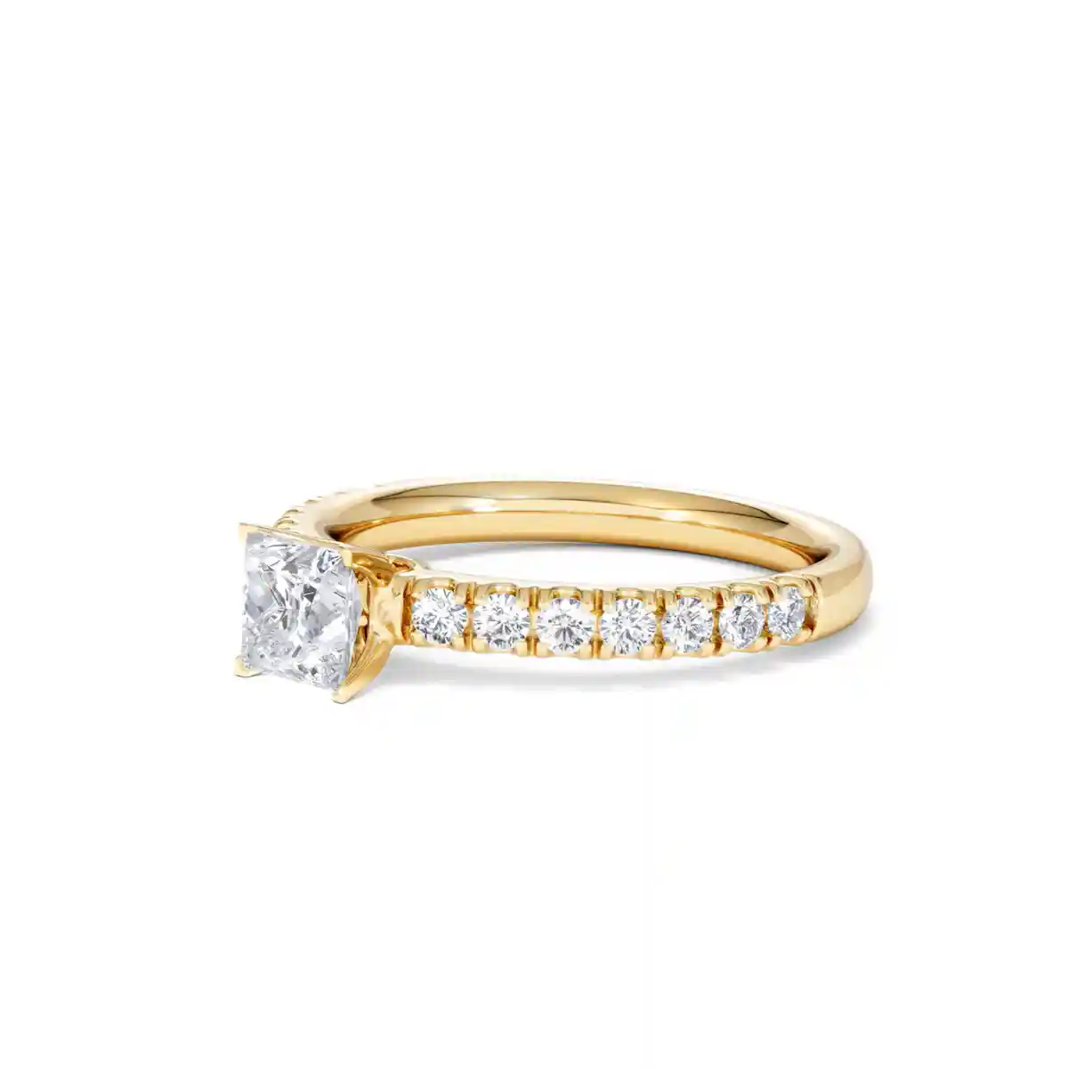 Katerina Lab Princess Diamond Engagement Ring 18K Gold 0.85ct F/VS1