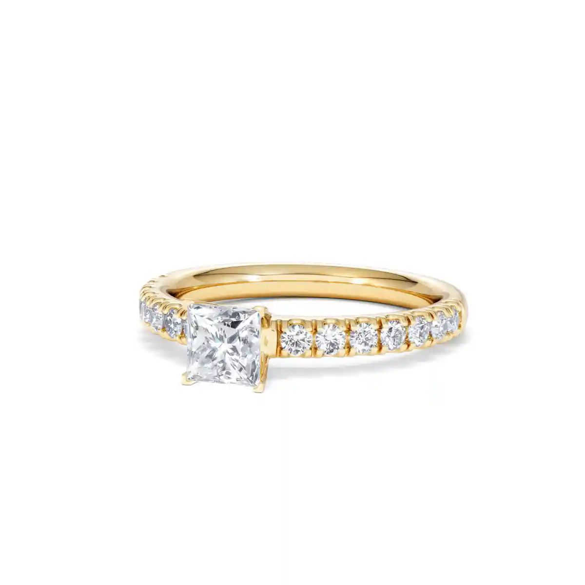 Katerina Lab Princess Diamond Engagement Ring 18K Gold 0.85ct F/VS1