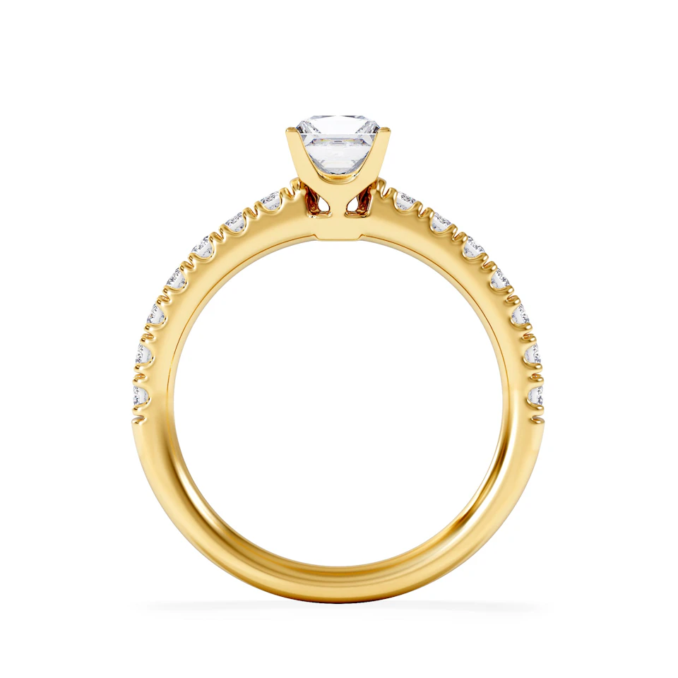 Katerina Lab Princess Diamond Engagement Ring 18K Gold 0.85ct F/VS1