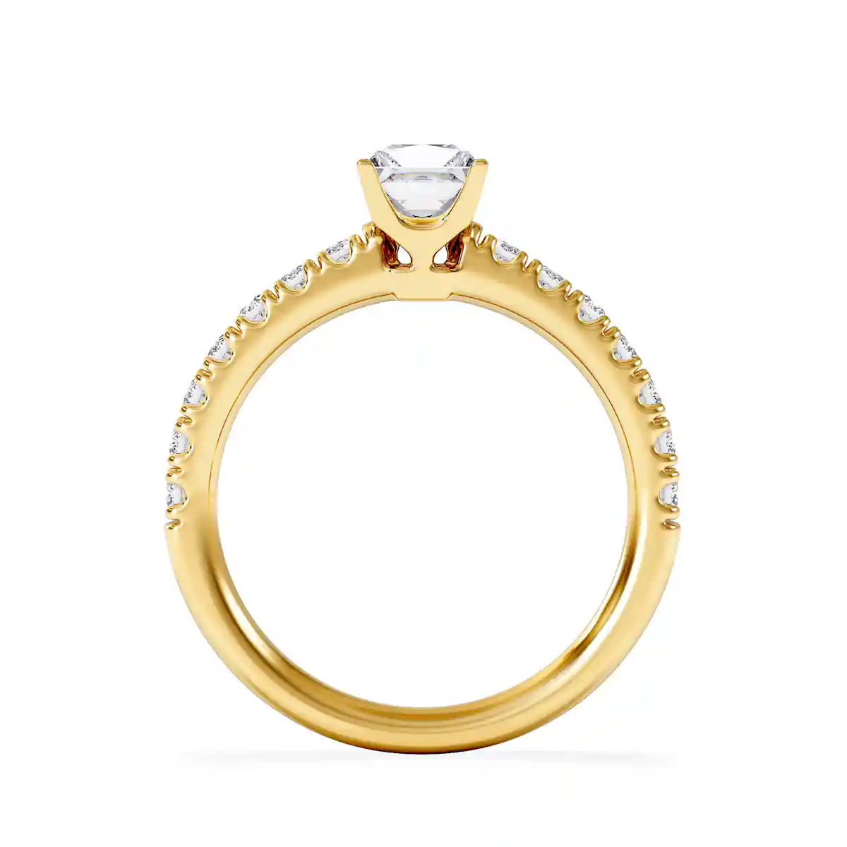 Katerina Lab Princess Diamond Engagement Ring 18K Gold 0.85ct F/VS1