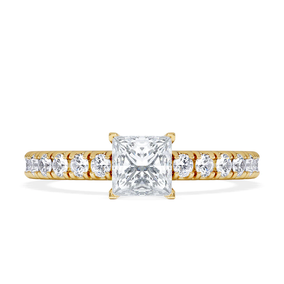 Katerina Princess Diamond Engagement Ring 18K Gold 0.85ct G/SI2