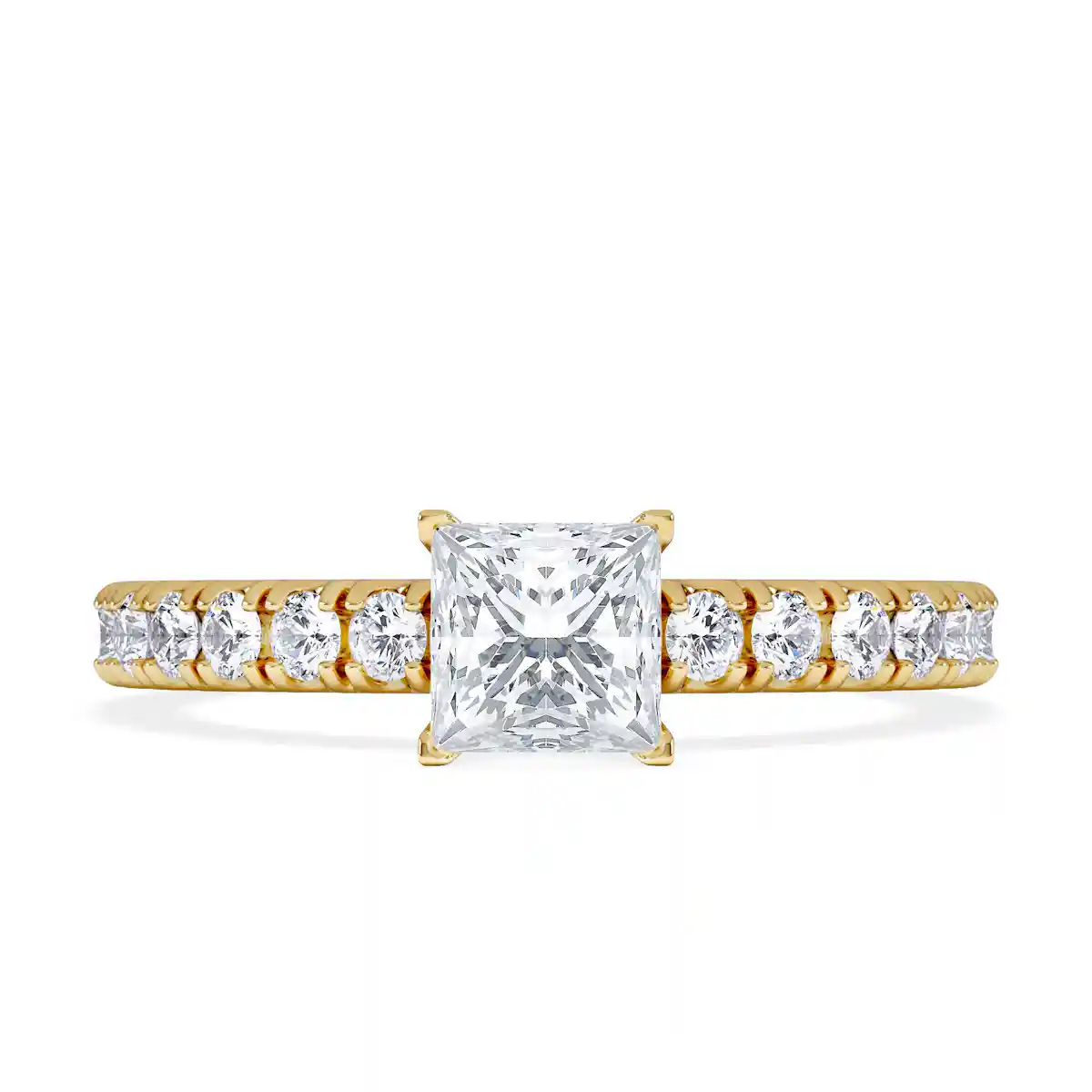 Katerina Princess Diamond Engagement Ring 18K Gold 0.85ct G/SI2