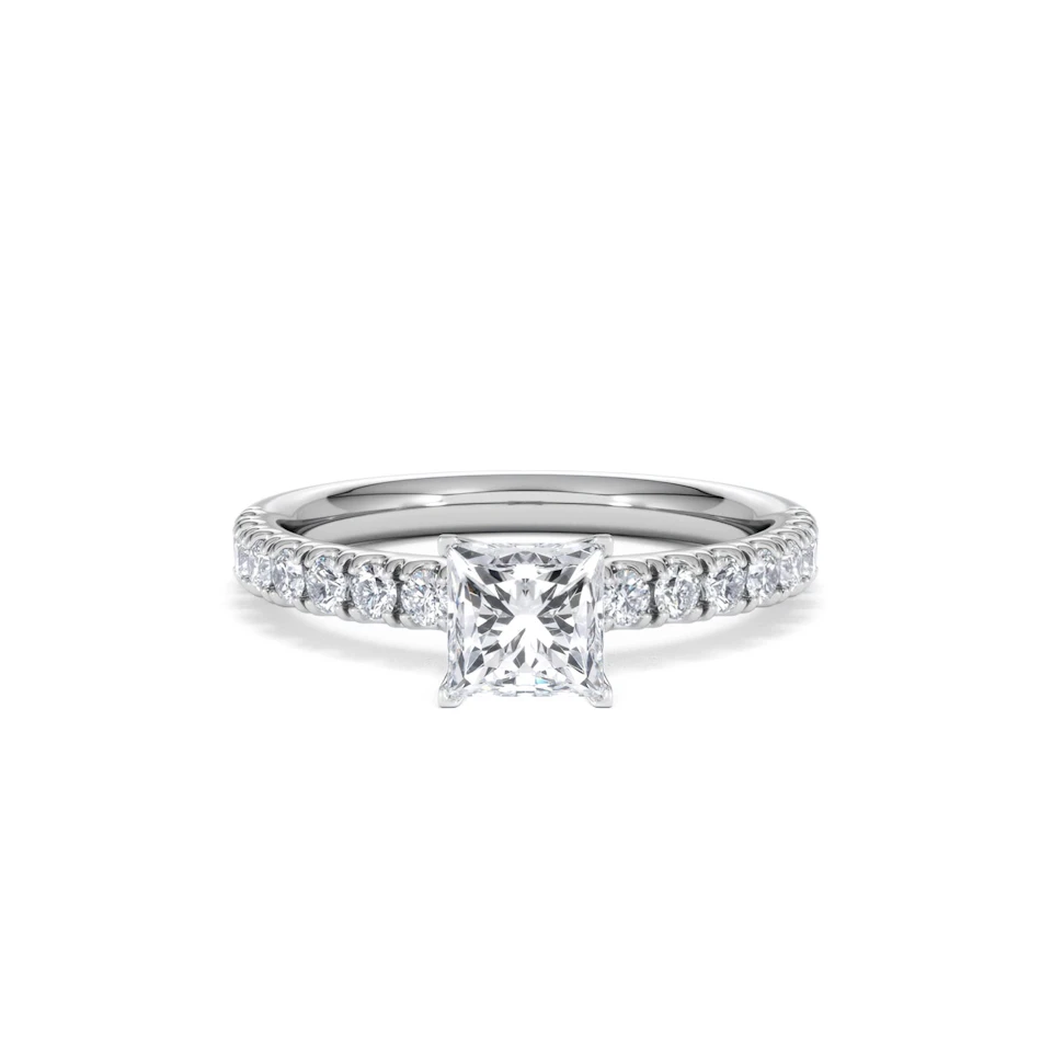 Katerina GIA Princess Diamond Engagement Ring 18KW Gold 1.15ct G/SI2