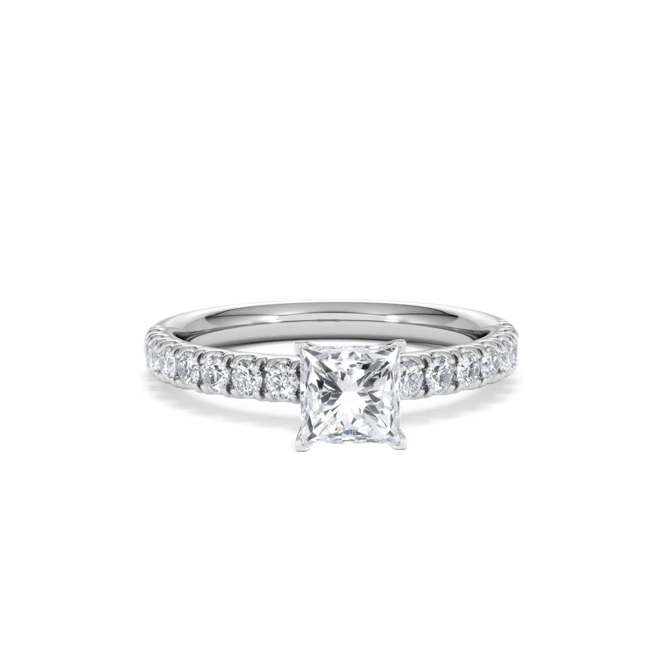 Katerina GIA Princess Diamond Engagement Ring 18KW Gold 1.15ct G/SI2