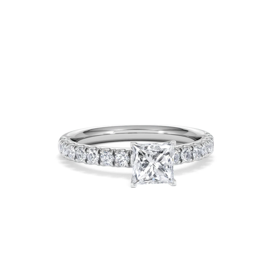 Katerina GIA Princess Diamond Engagement Ring 18KW Gold 1.15ct G/SI2