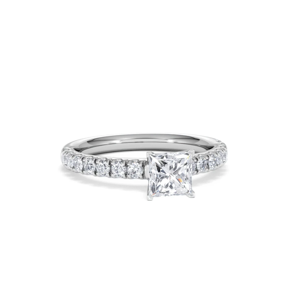 Katerina GIA Princess Diamond Engagement Ring 18KW Gold 1.15ct G/SI2