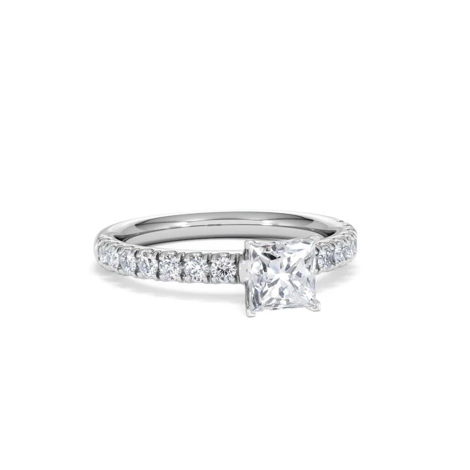 Katerina GIA Princess Diamond Engagement Ring 18KW Gold 1.15ct G/SI2