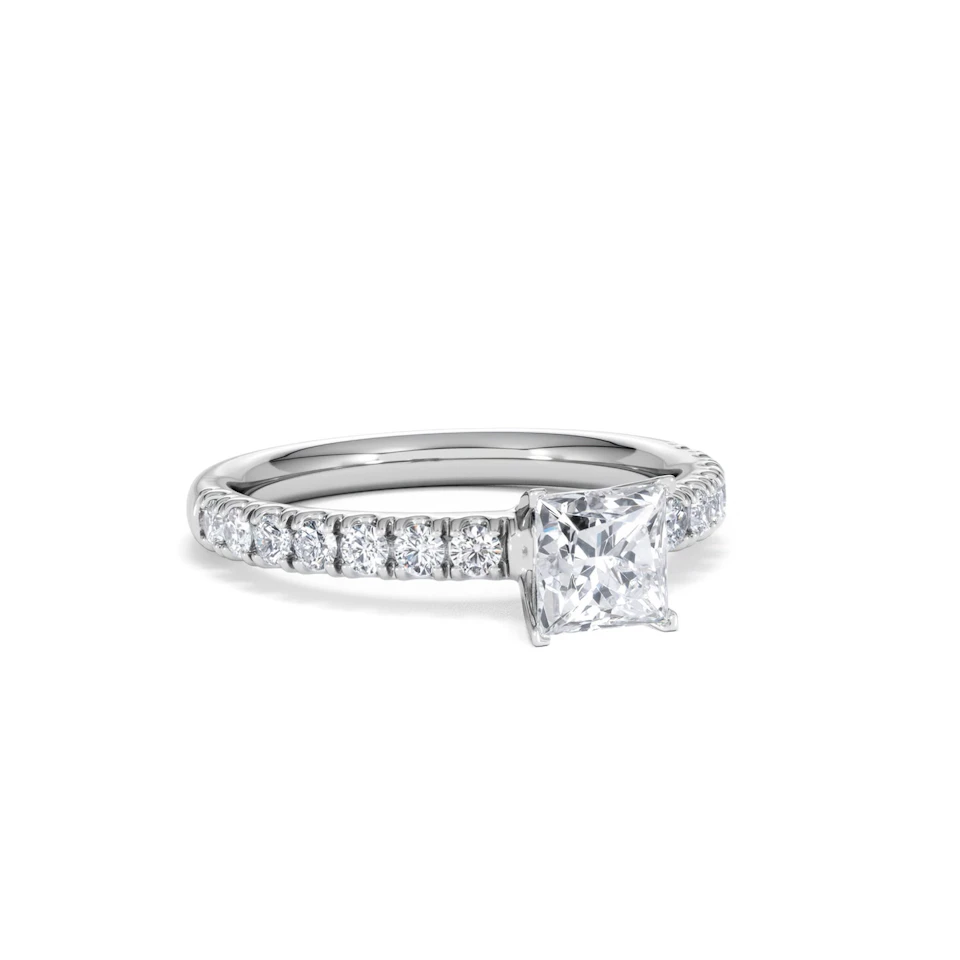 Katerina GIA Princess Diamond Engagement Ring 18KW Gold 1.15ct G/SI2