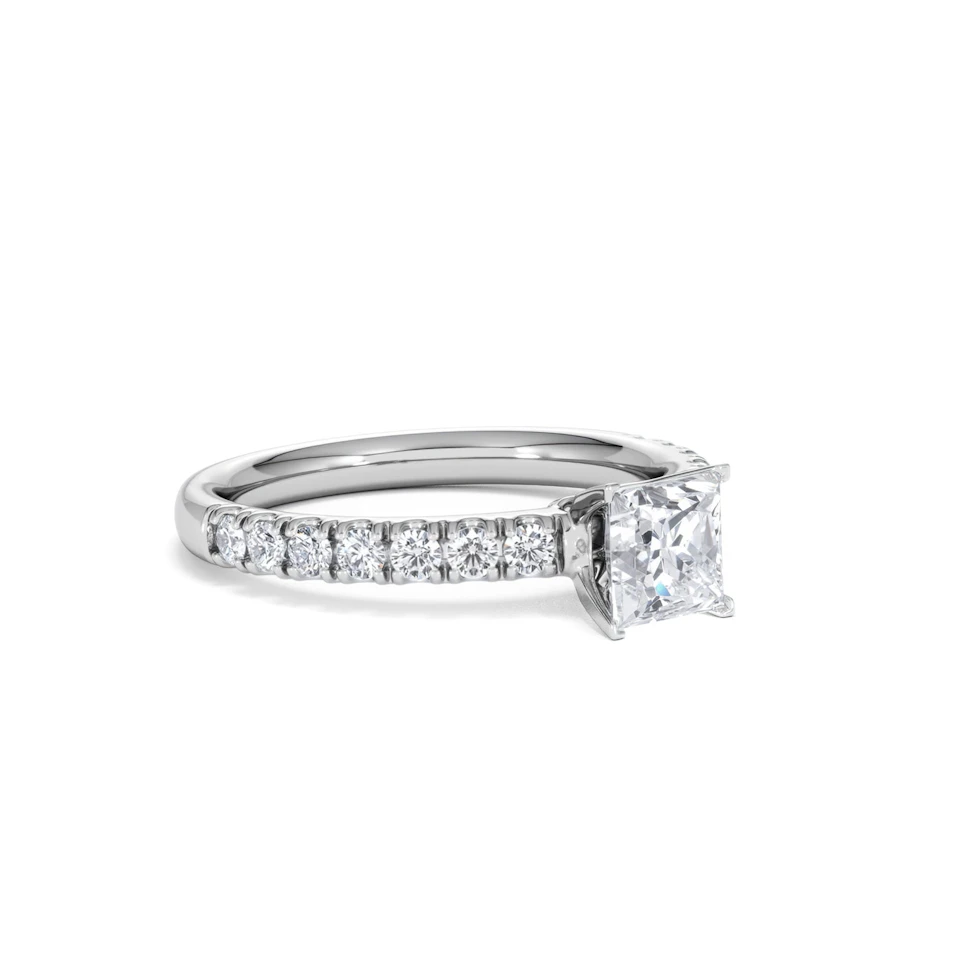 Katerina GIA Princess Diamond Engagement Ring 18KW Gold 1.15ct G/SI2