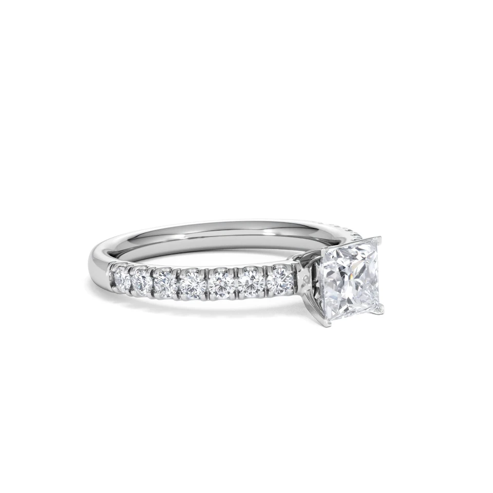 Katerina GIA Princess Diamond Engagement Ring 18KW Gold 1.15ct G/SI2