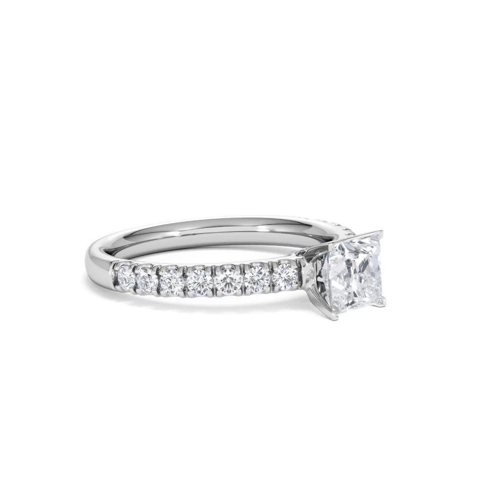 Katerina GIA Princess Diamond Engagement Ring 18KW Gold 1.15ct G/SI2